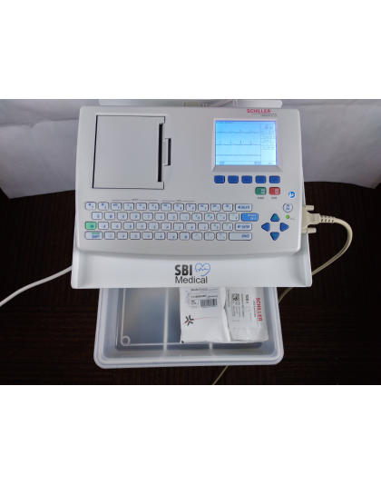 Schiller AT-101 Interpretative ECG EKG Machine 2 Yr Warranty With CART